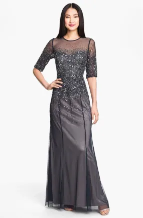 Adrianna Papell - Sequined Jewel Neck Dress 91863332