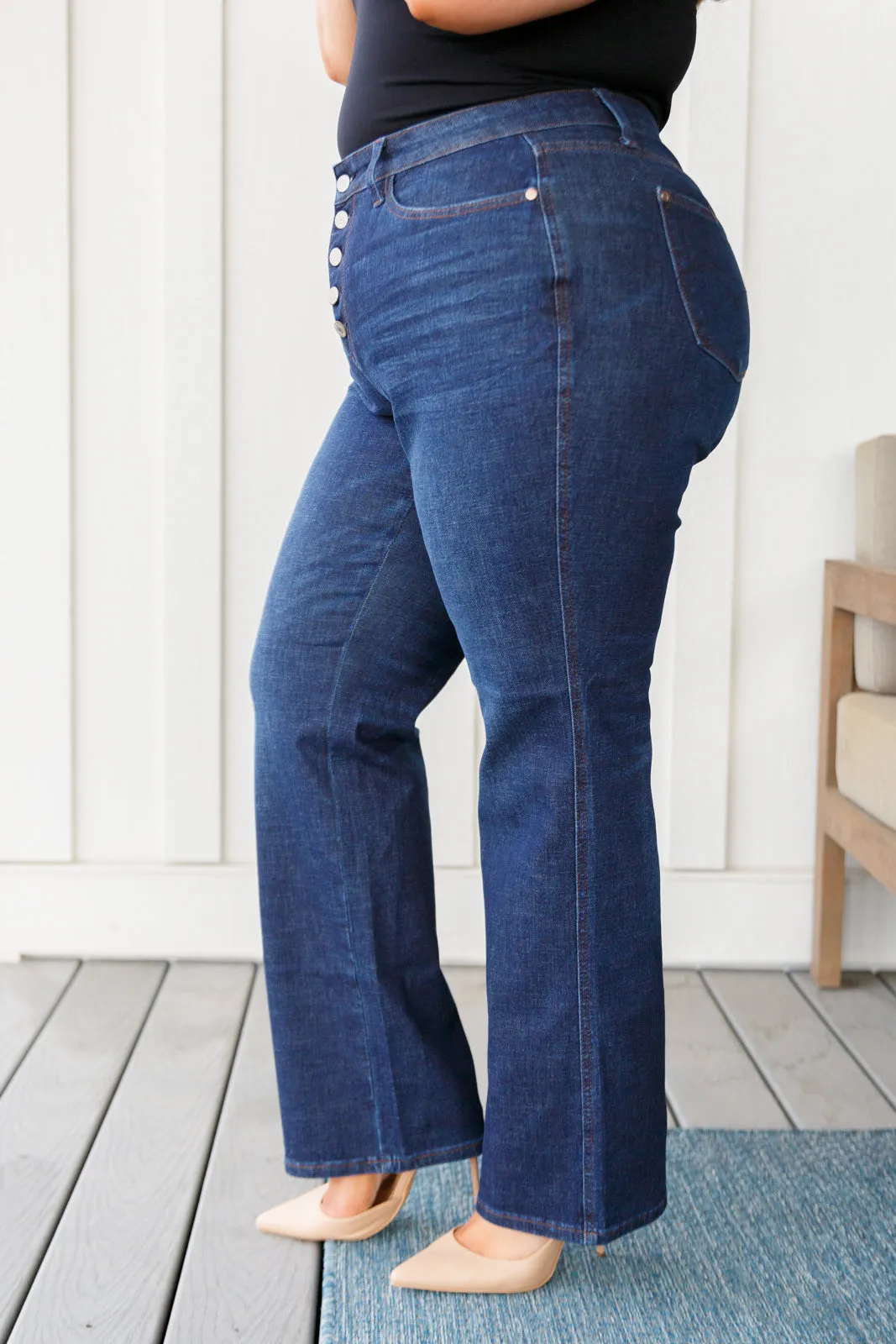 Arlo High Rise Button-Fly Straight Jeans-- Use the code SPRINGJB for 20% off!