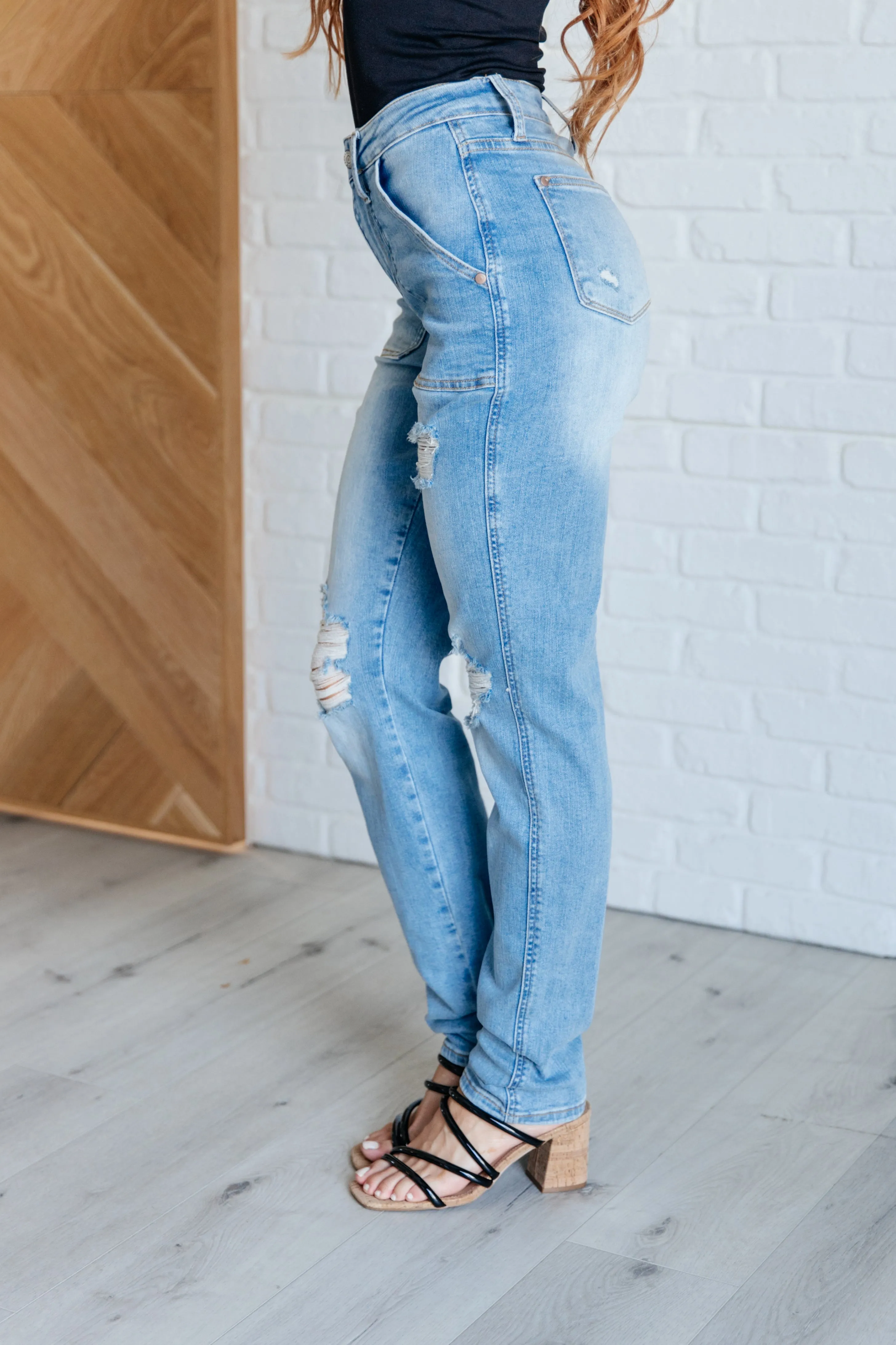 Ashton Patch Pocket Distressed Boyfriend Jeans