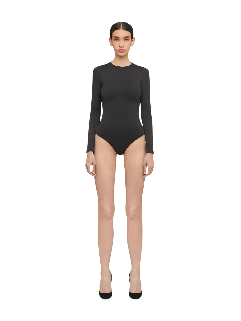 Aurora Shape String Bodysuit - Black