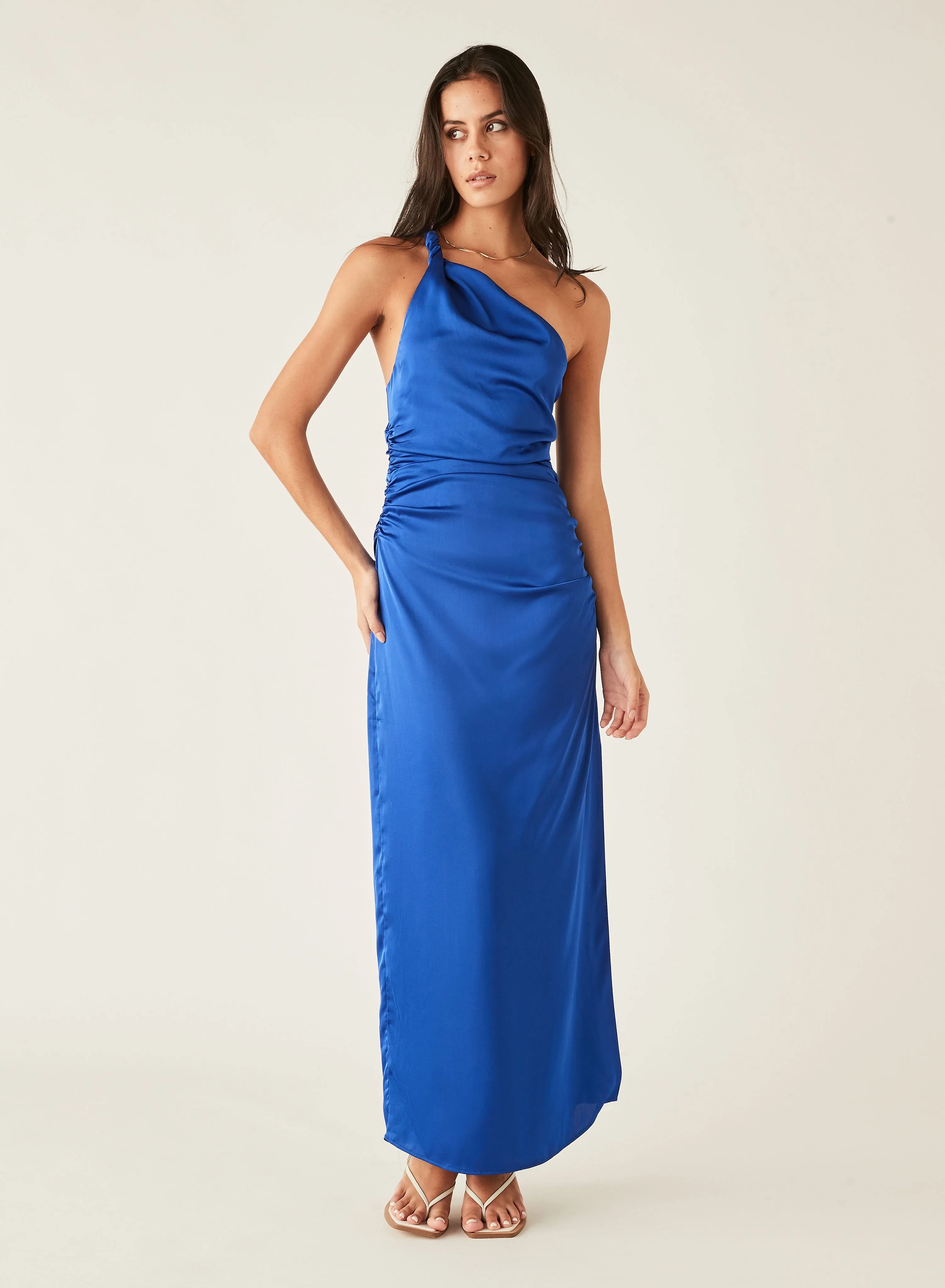 Balmy One Shoulder Dress (Ocean Blue)