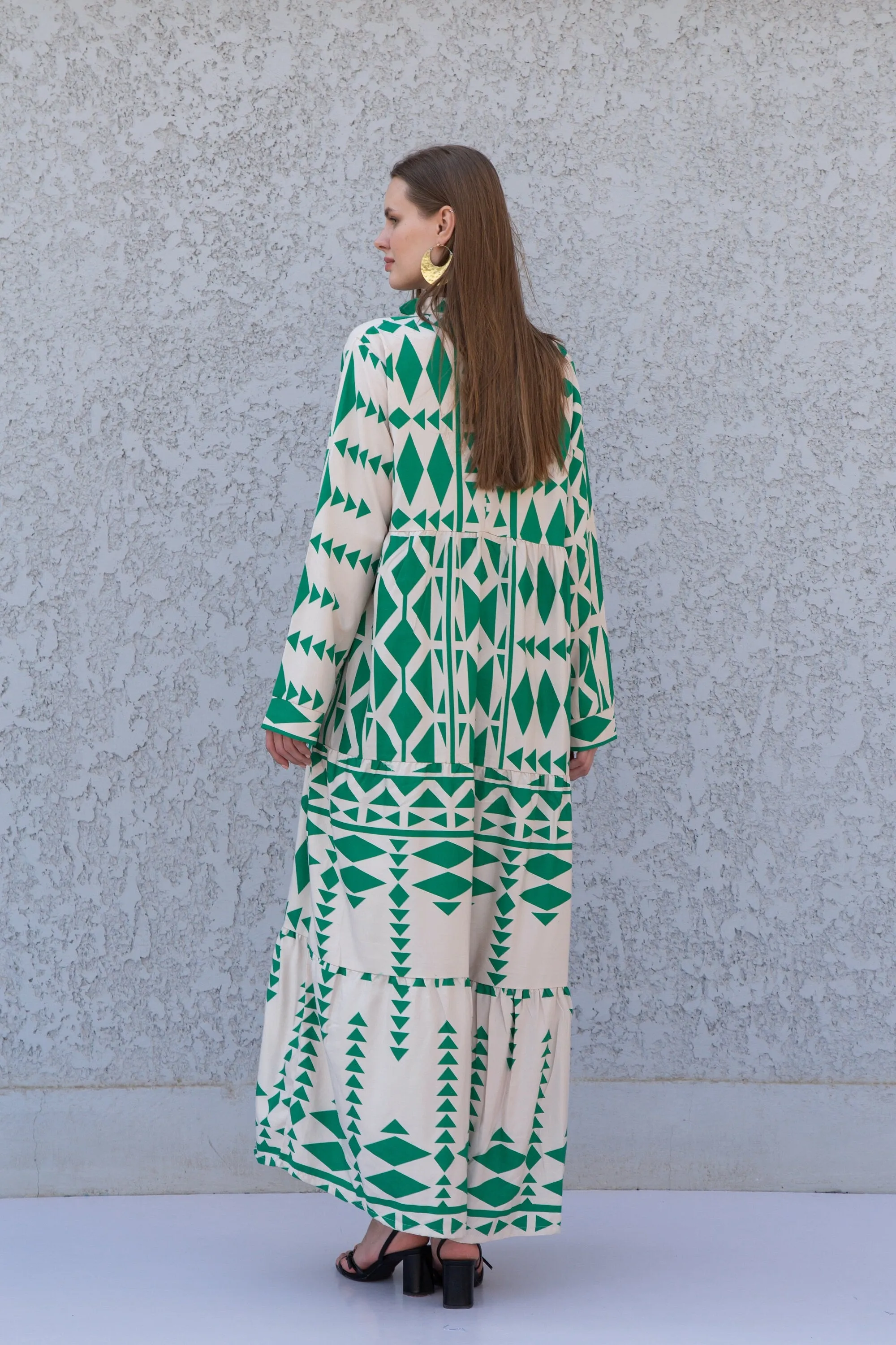 Beautiful Green print kaftan dress, caftans for women, Boho Kaftan dress, Caftans for women, long summer kaftan, kaftans, caftan