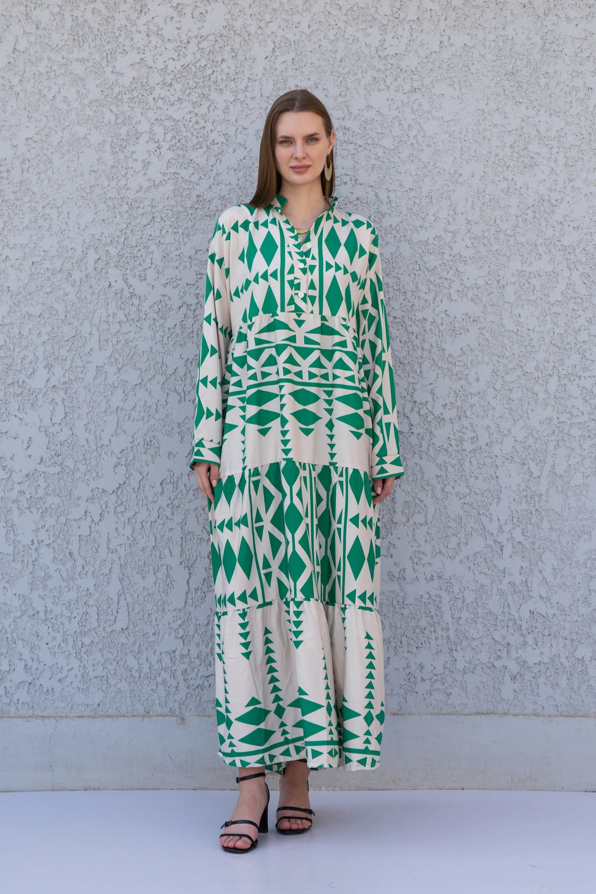 Beautiful Green print kaftan dress, caftans for women, Boho Kaftan dress, Caftans for women, long summer kaftan, kaftans, caftan