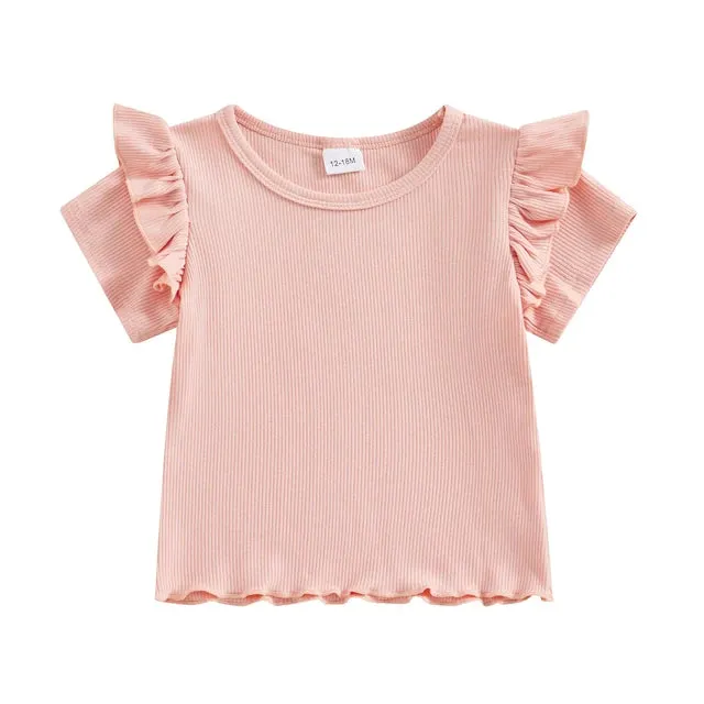 BONNIE Ribbed Ruffle T-Shirt