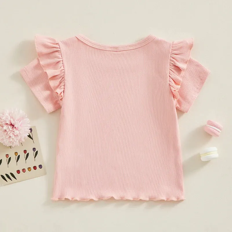 BONNIE Ribbed Ruffle T-Shirt