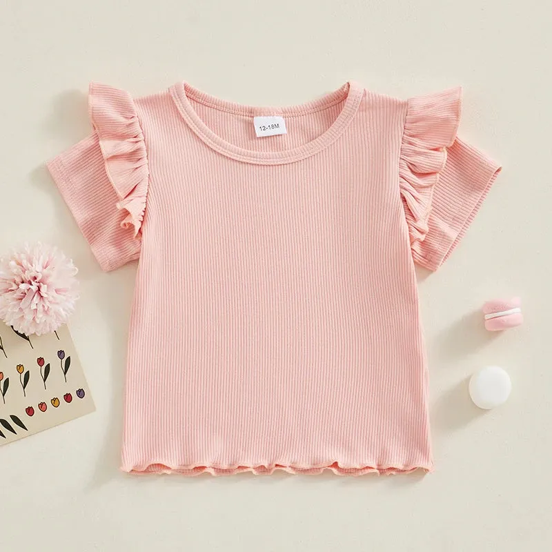 BONNIE Ribbed Ruffle T-Shirt