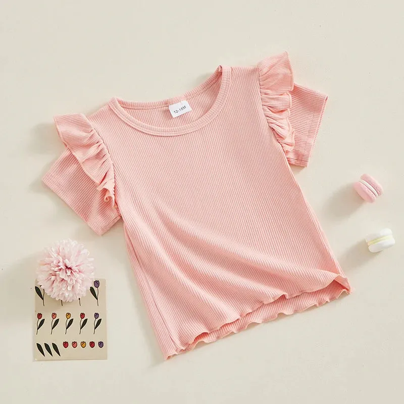 BONNIE Ribbed Ruffle T-Shirt