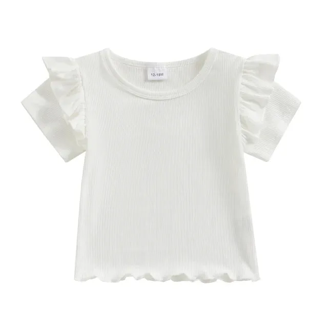 BONNIE Ribbed Ruffle T-Shirt