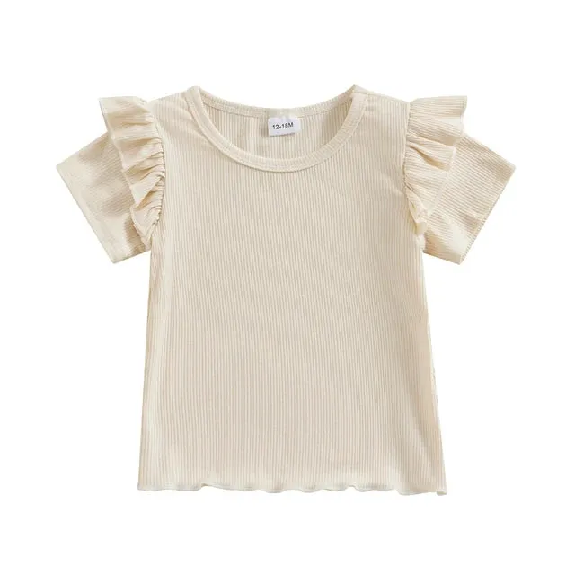 BONNIE Ribbed Ruffle T-Shirt