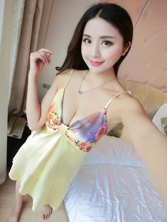 Bow Top Lingerie Slip Dress Robe Set