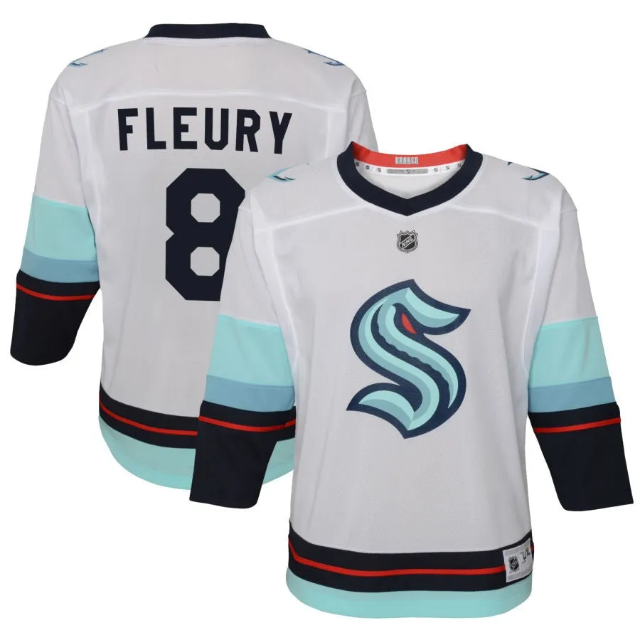 Cale Fleury Seattle Kraken Youth Away Replica Jersey - White