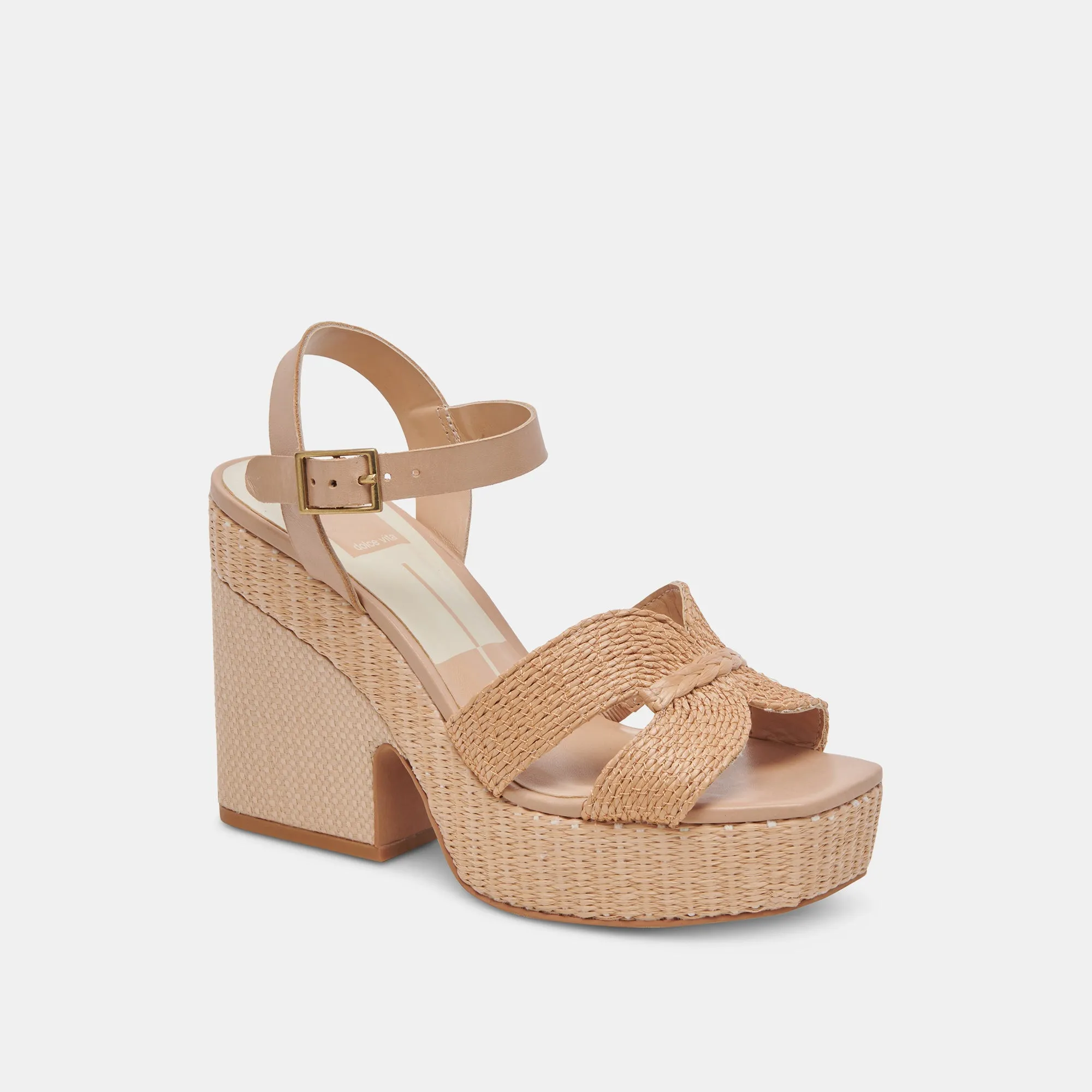 CALE HEELS LT NATURAL RAFFIA