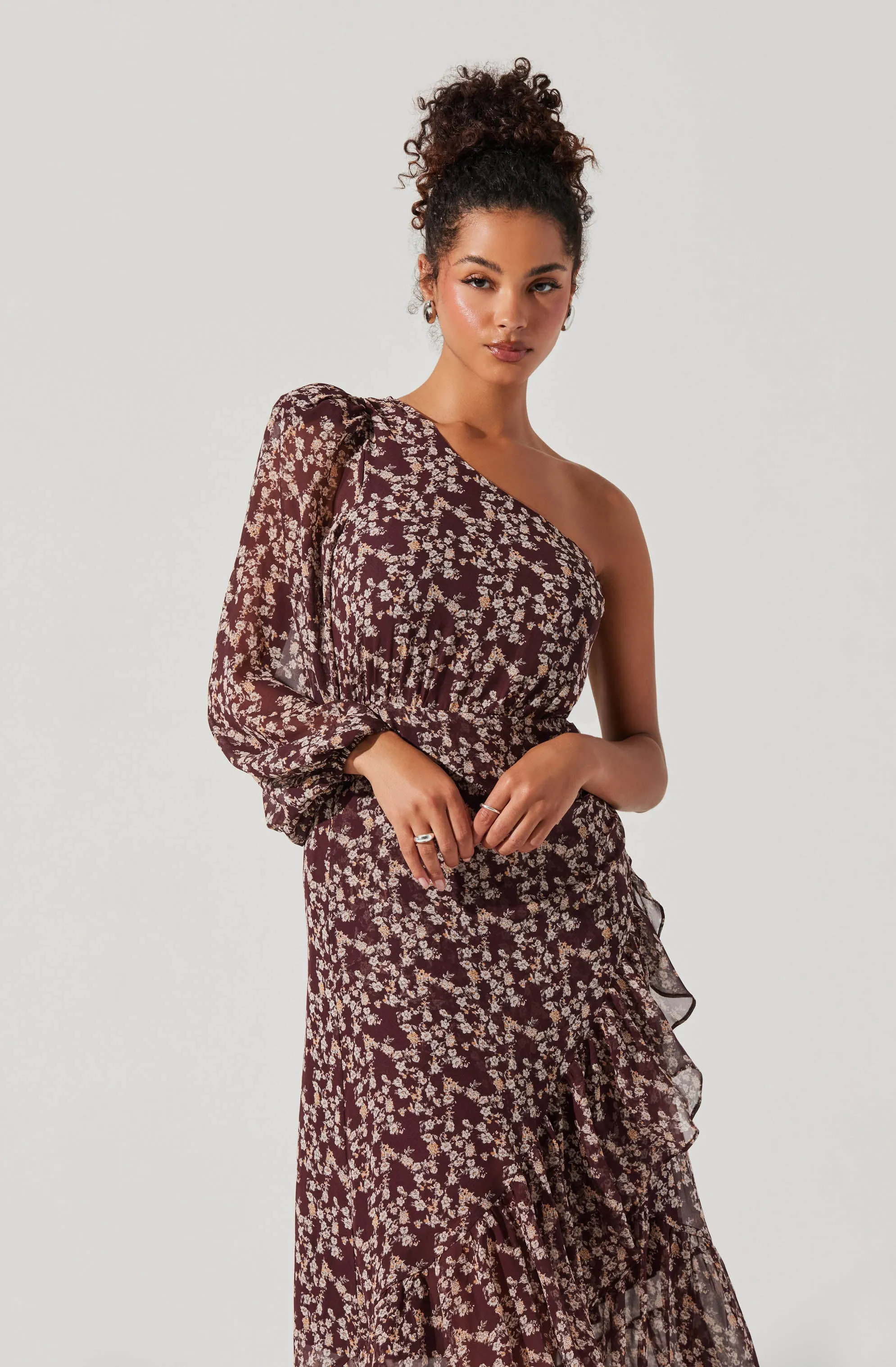 Calista Floral One Shoulder Dress