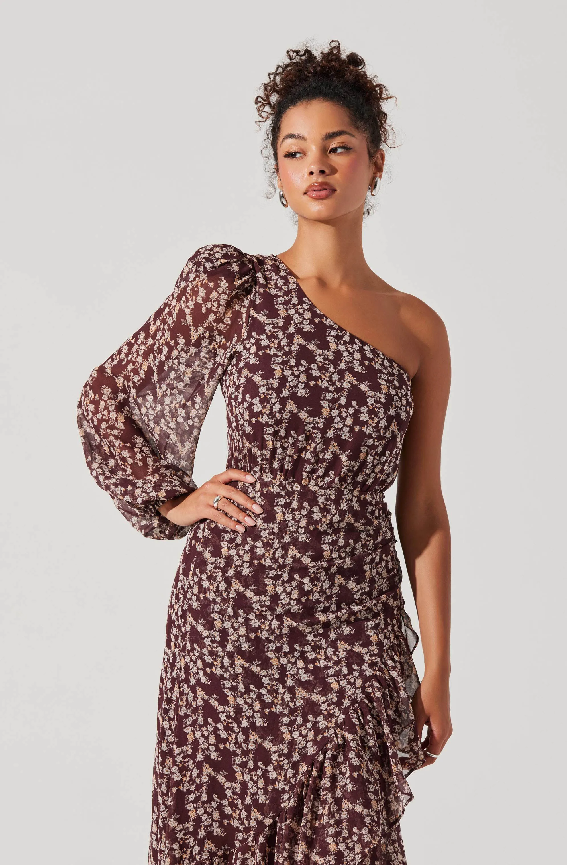 Calista Floral One Shoulder Dress