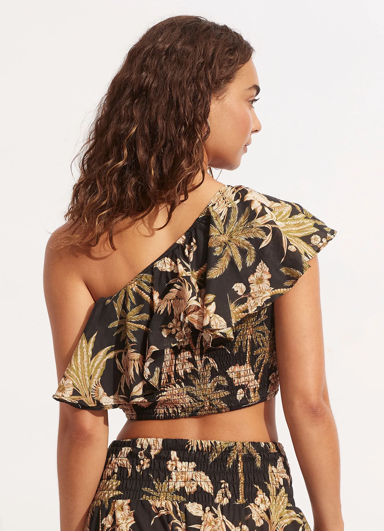 Castaway One Shoulder Top - Black