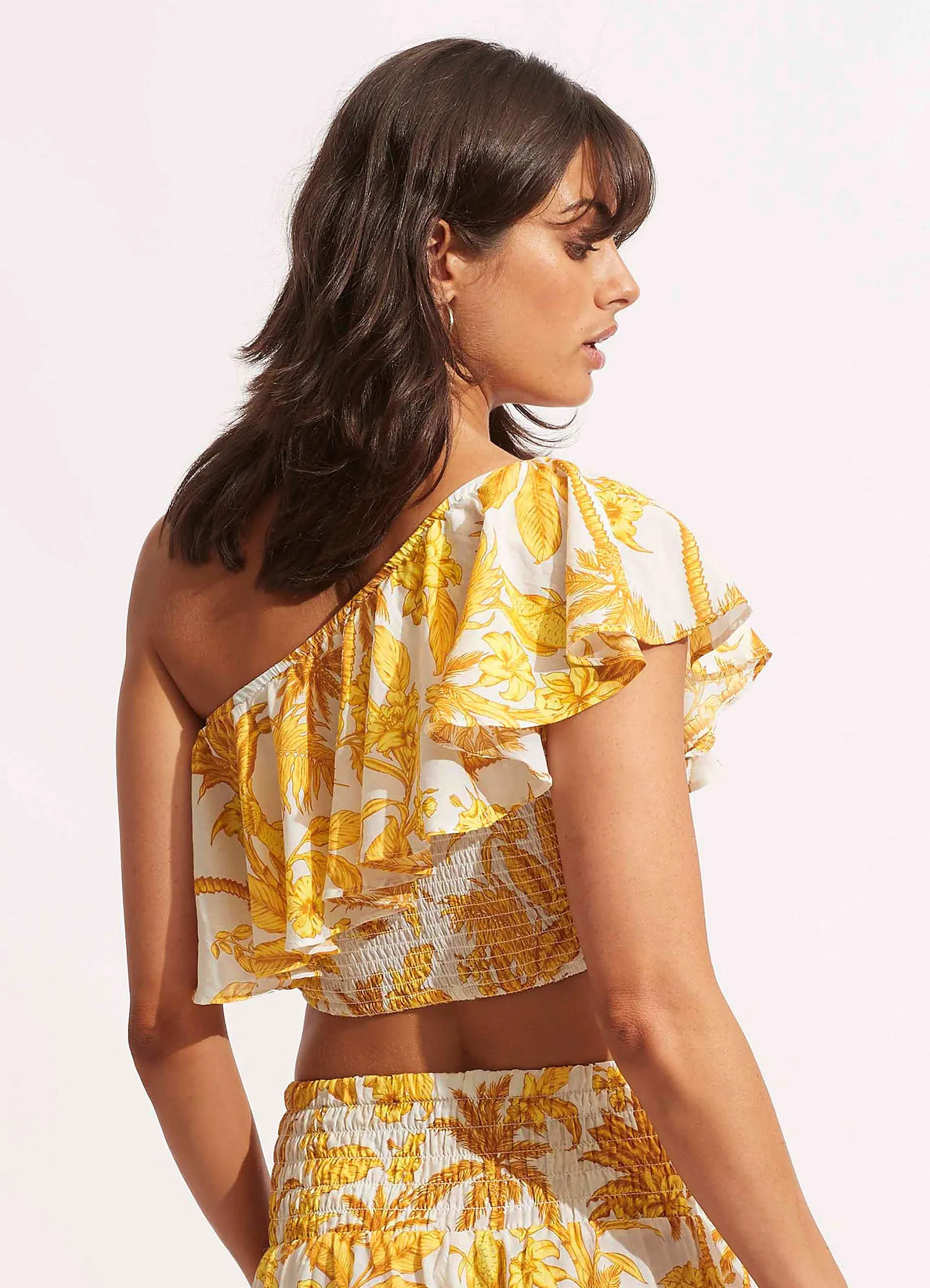 Castaway One Shoulder Top - Tuscan Sun