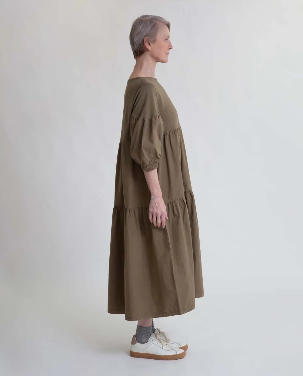 Celeste Organic Cotton Dress In Lichen