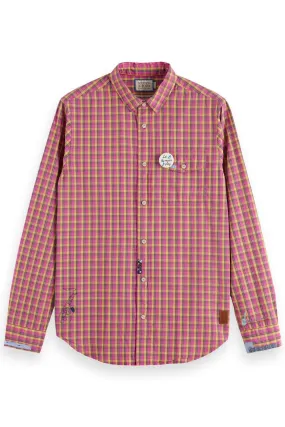 Check Mix Shirt | Taupe Pink Check