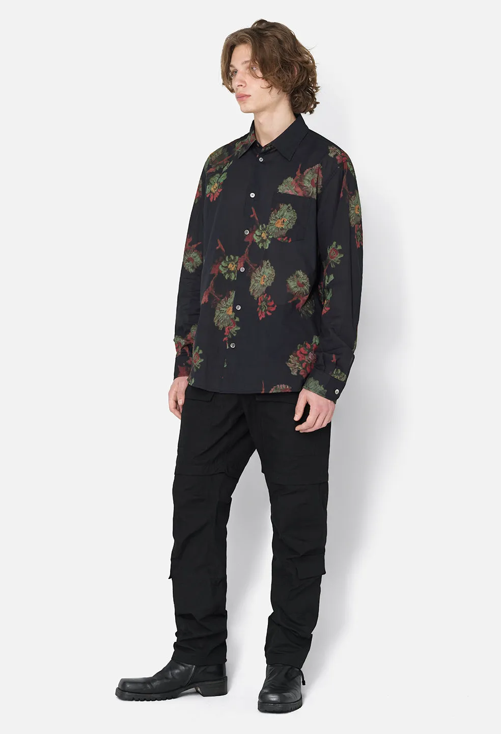 Cloak Button Up / Forest Floral