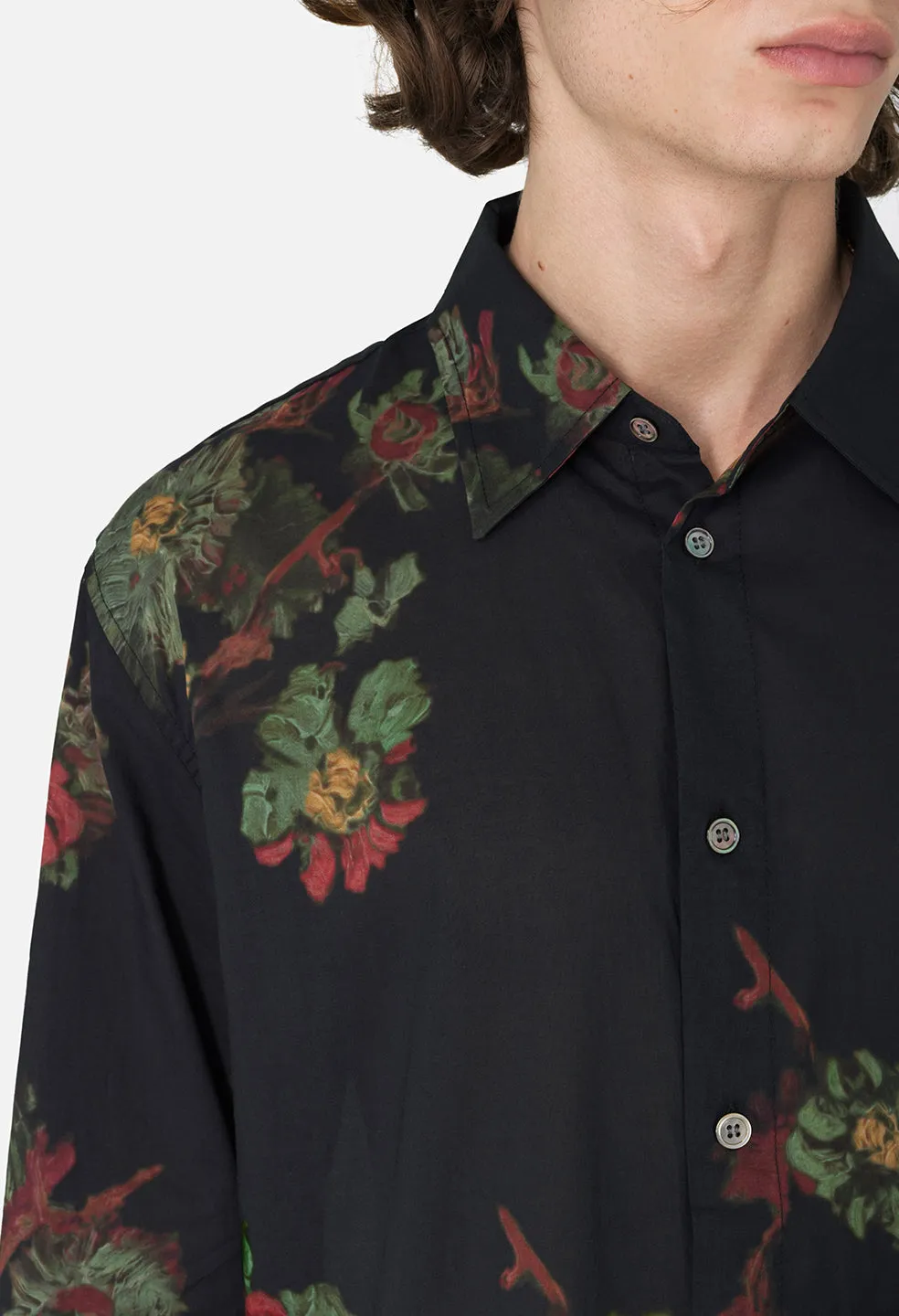 Cloak Button Up / Forest Floral