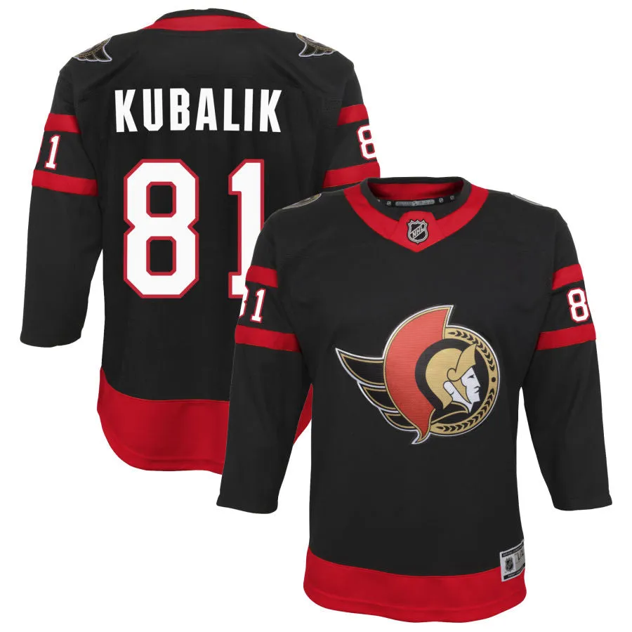 Dominik Kubalik Ottawa Senators Youth Home Premier Jersey - Black