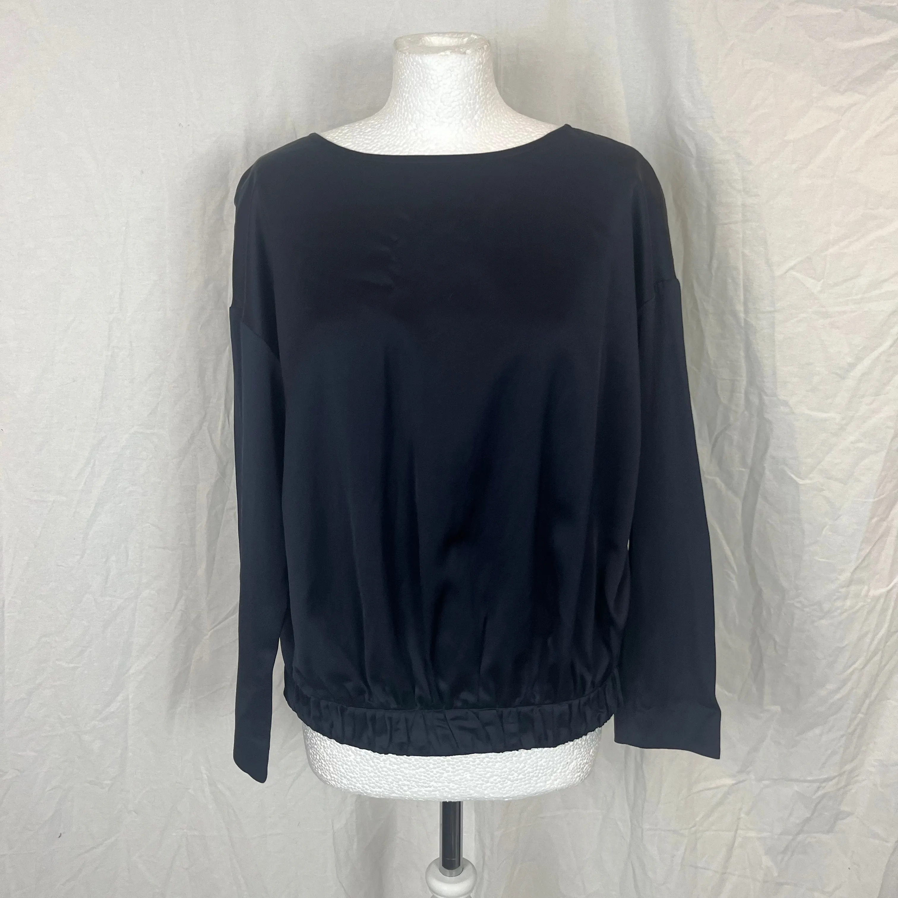 Dries Van Noten Navy & Cinnamon Velvet Silky Top XXS/XS/S/M