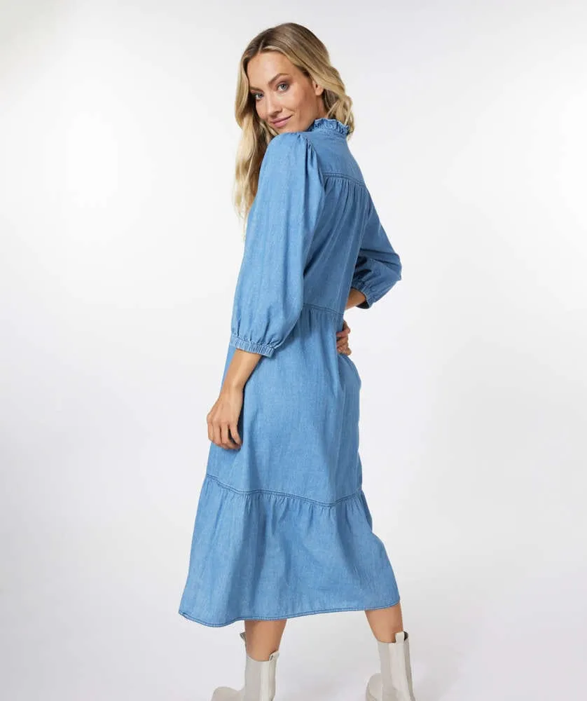 Esqualo Dress Long Denim - SP2316005