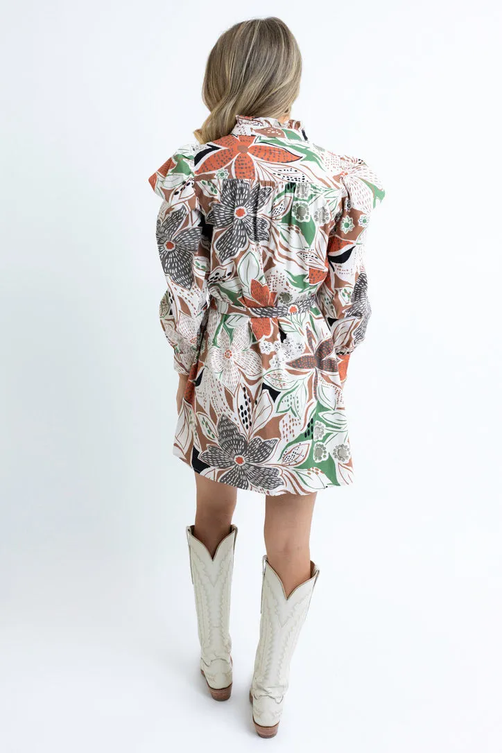 Floral Poplin Shirt Dress