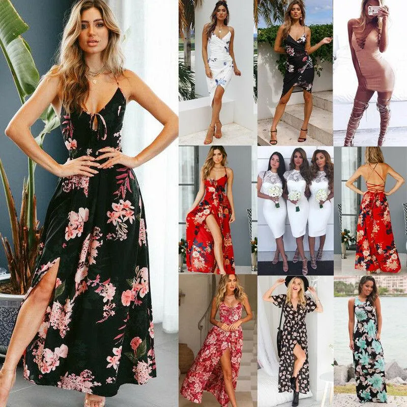 Floral Split Long Maxi Dress