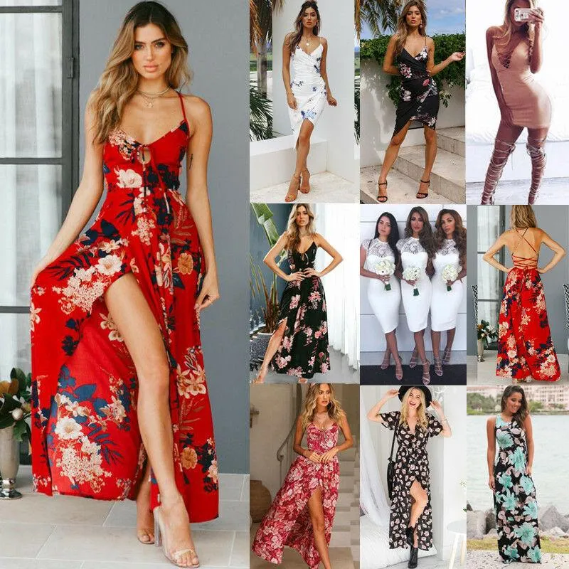 Floral Split Long Maxi Dress