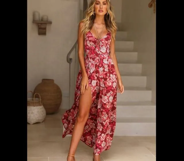 Floral Split Long Maxi Dress