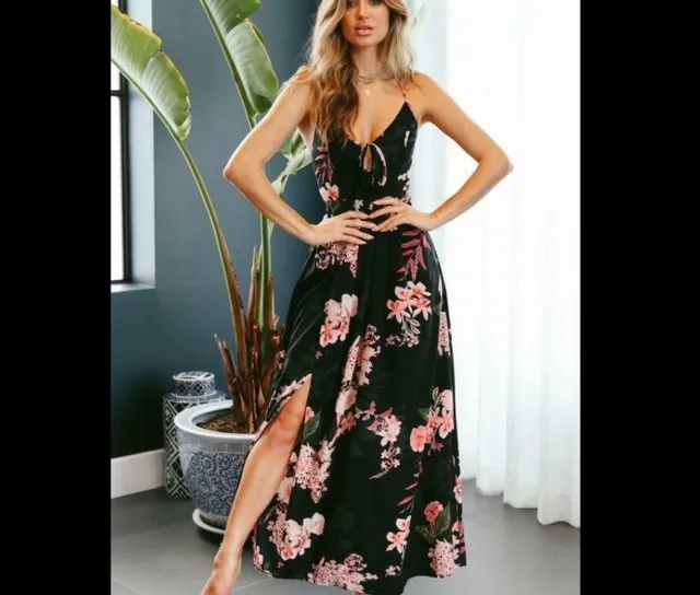 Floral Split Long Maxi Dress