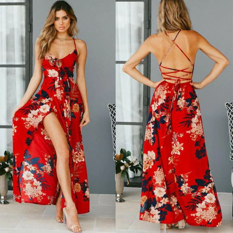 Floral Split Long Maxi Dress