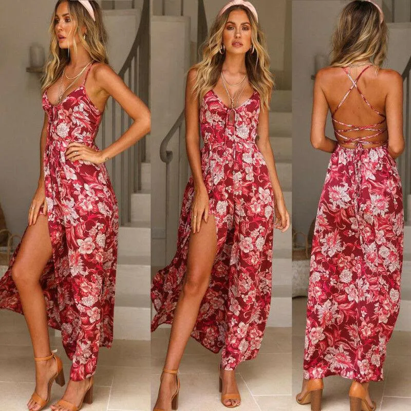 Floral Split Long Maxi Dress