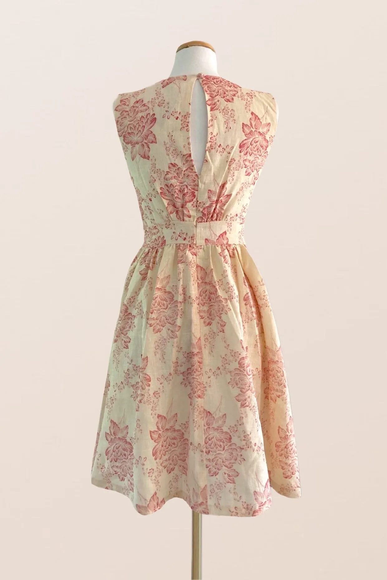 French Linen Floral Dress