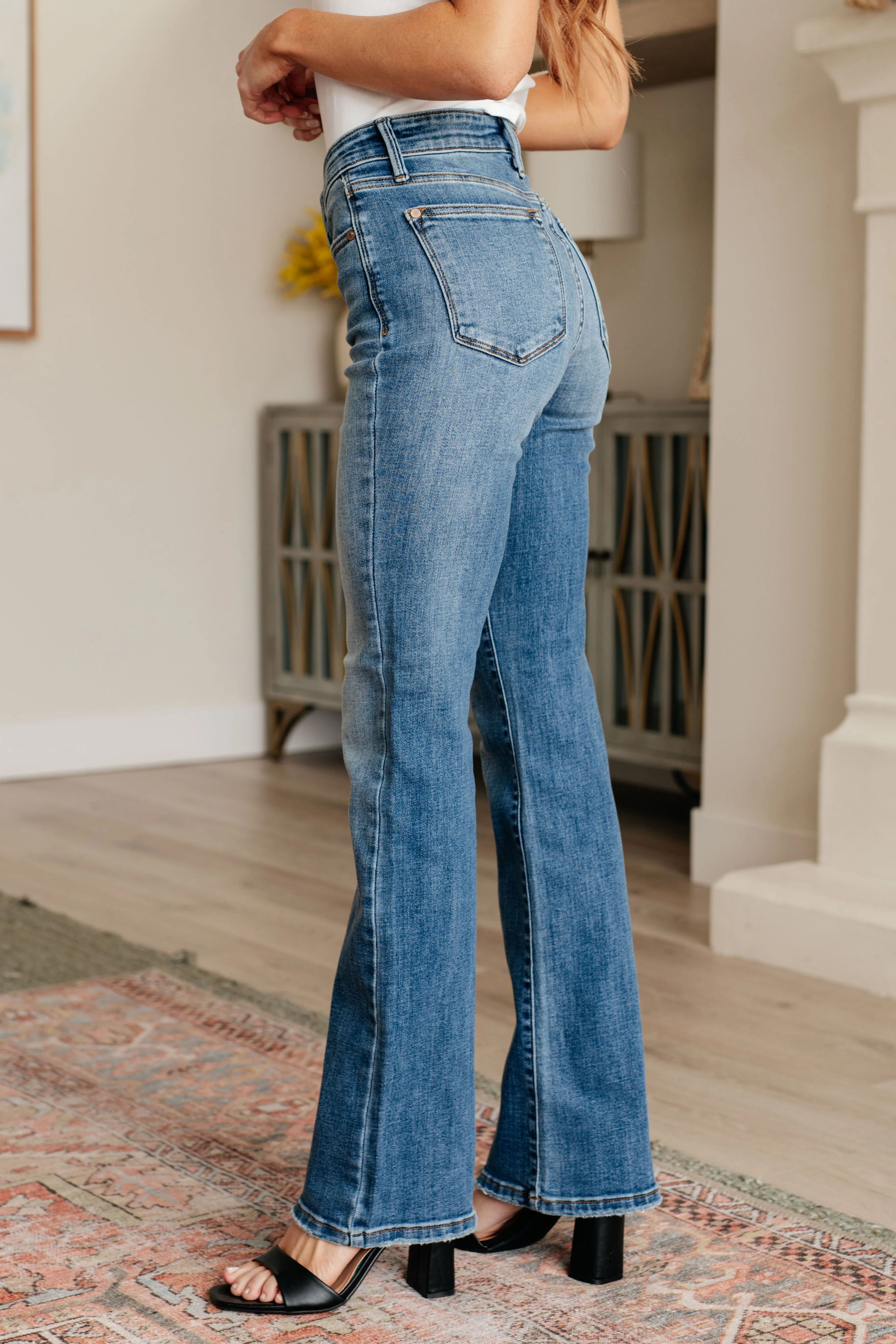 Genevieve Mid Rise Vintage Bootcut Jeans by Judy Blue