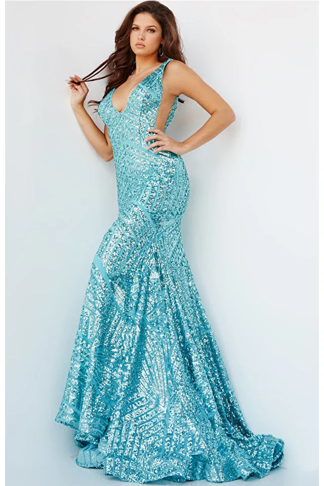 Gia | Open Back Embellished Evening Gown | Jovani 59762