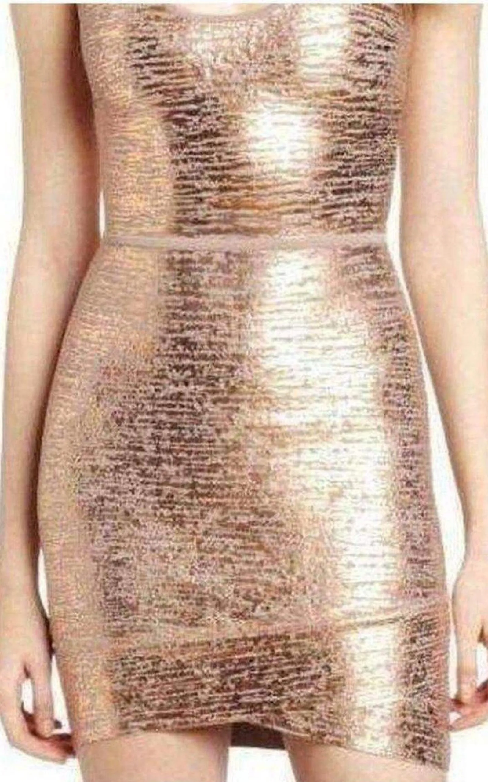 Gisela Criss Cross Foil Print Bodycon Dress