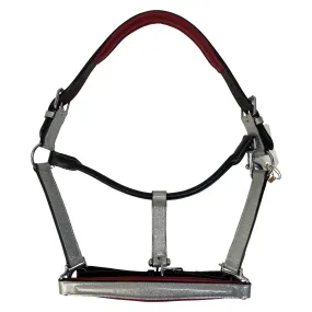 Halter Ego 'Holiday' Leather Halter in Silver Glitter/Burgundy - Full