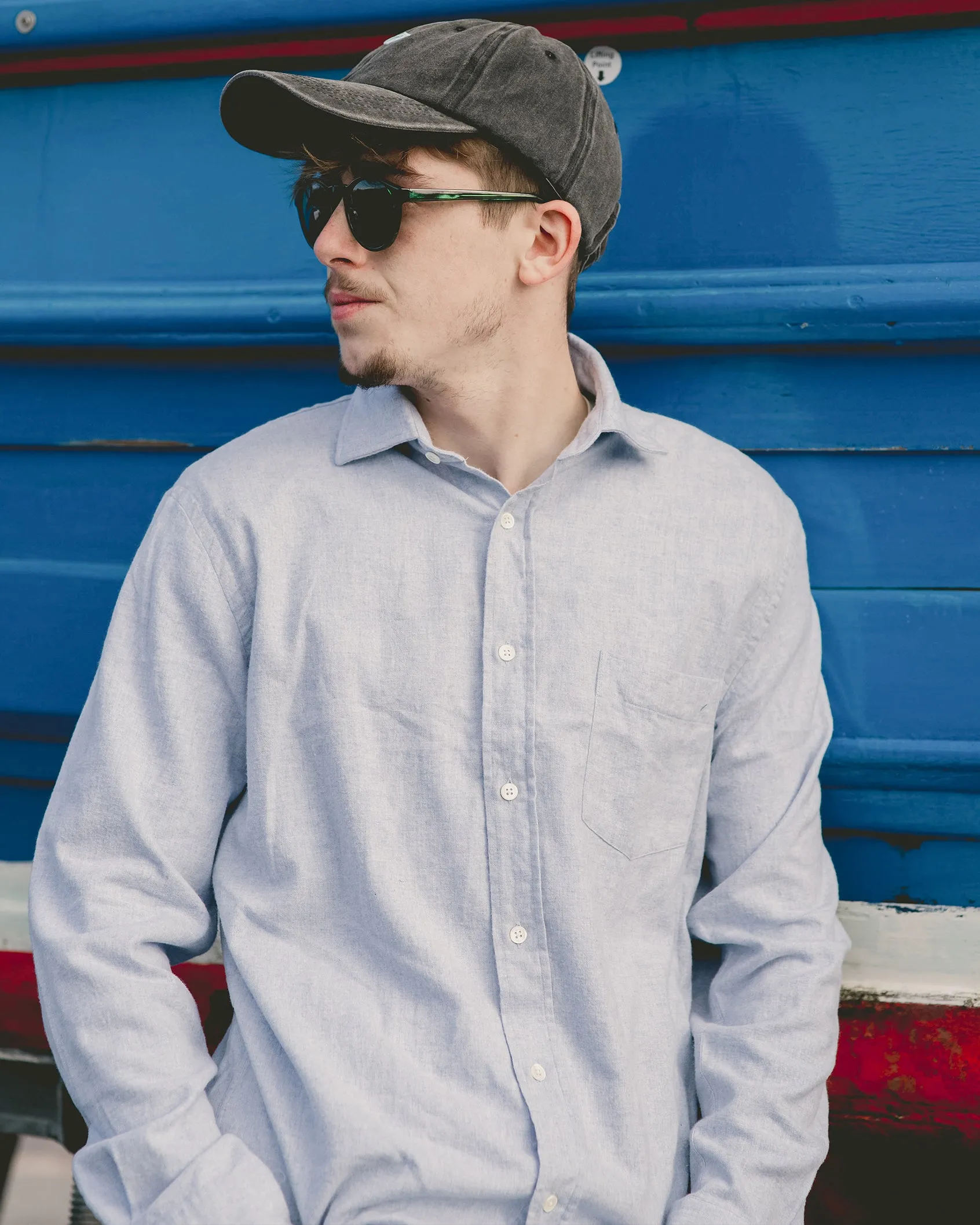 Hartford Bertie Sky Blue Flannel Shirt