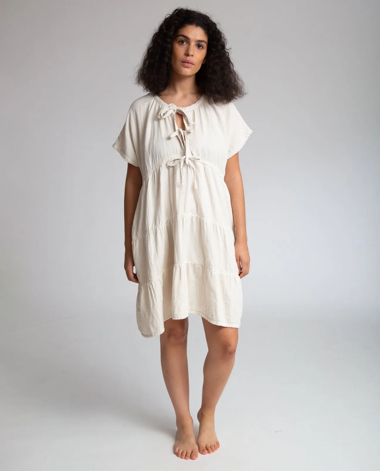 Hazel Organic Cotton Dress In Bone