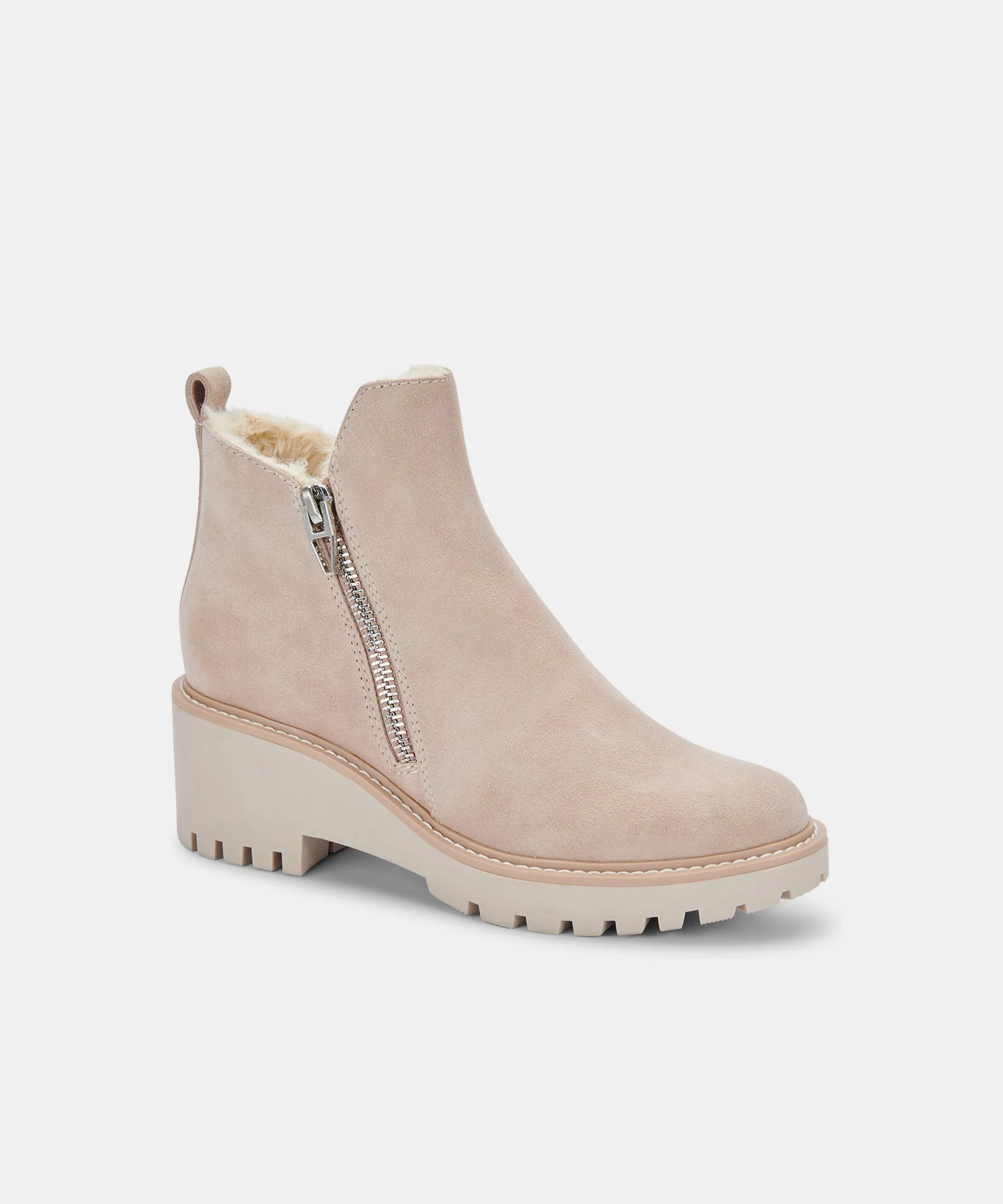 HOLLYN BOOTIES NATURAL SUEDE re:vita