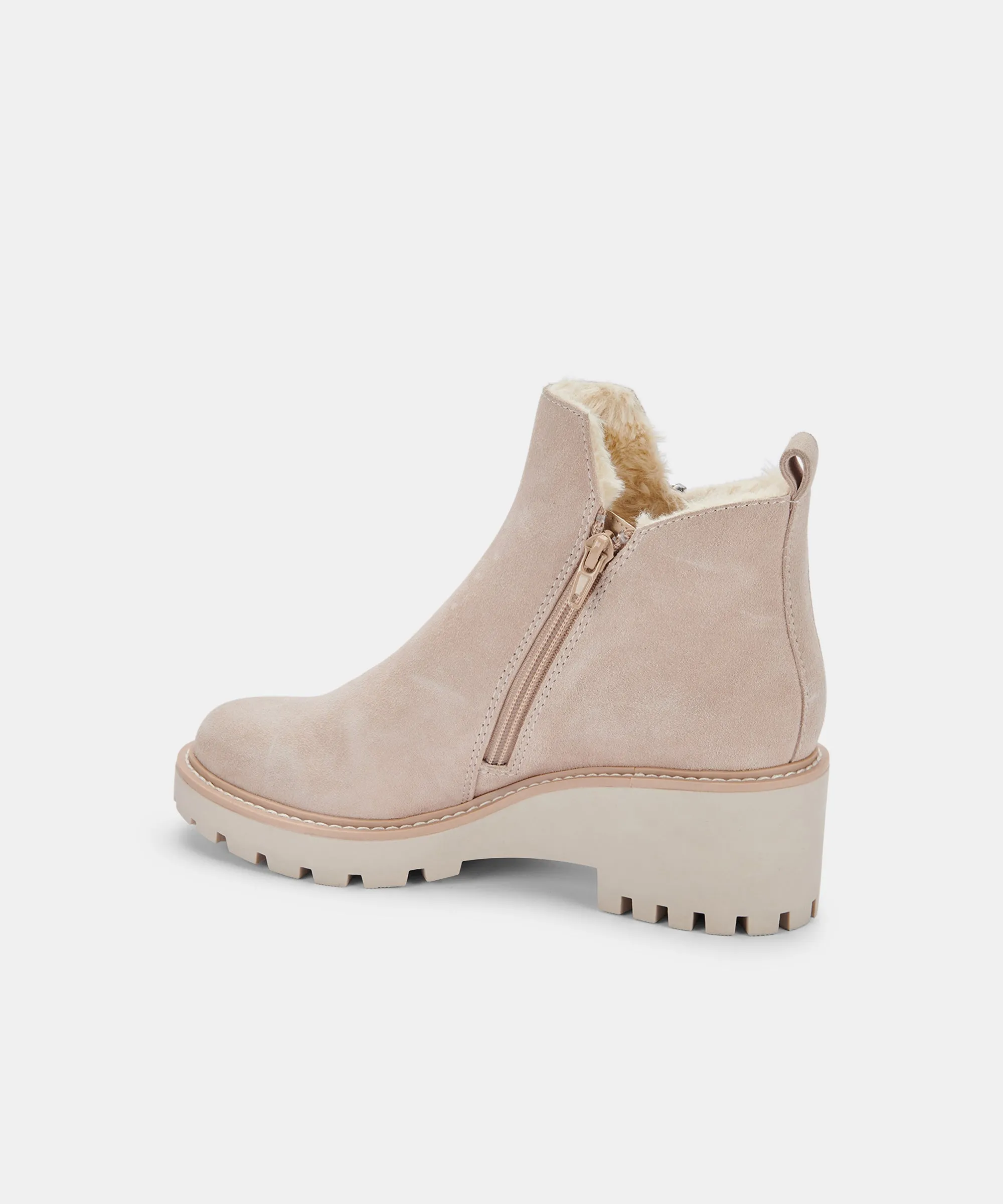 HOLLYN BOOTIES NATURAL SUEDE re:vita