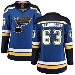 Jake Neighbours St. Louis Blues Fanatics Branded Women's Home Breakaway Jersey - Blue