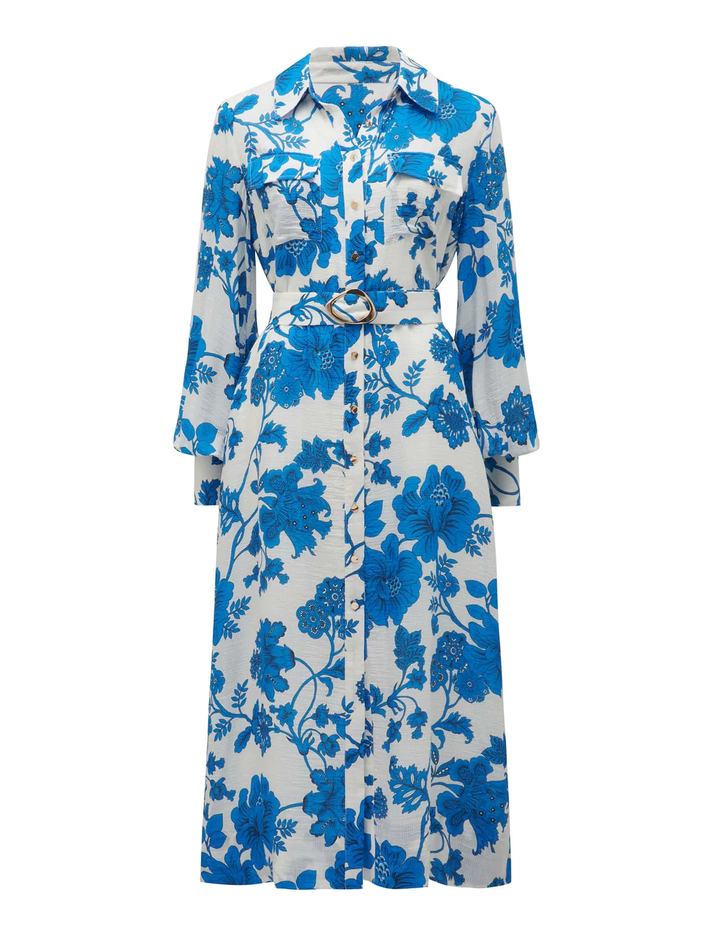 Janie Printed Shirt Midi Dress