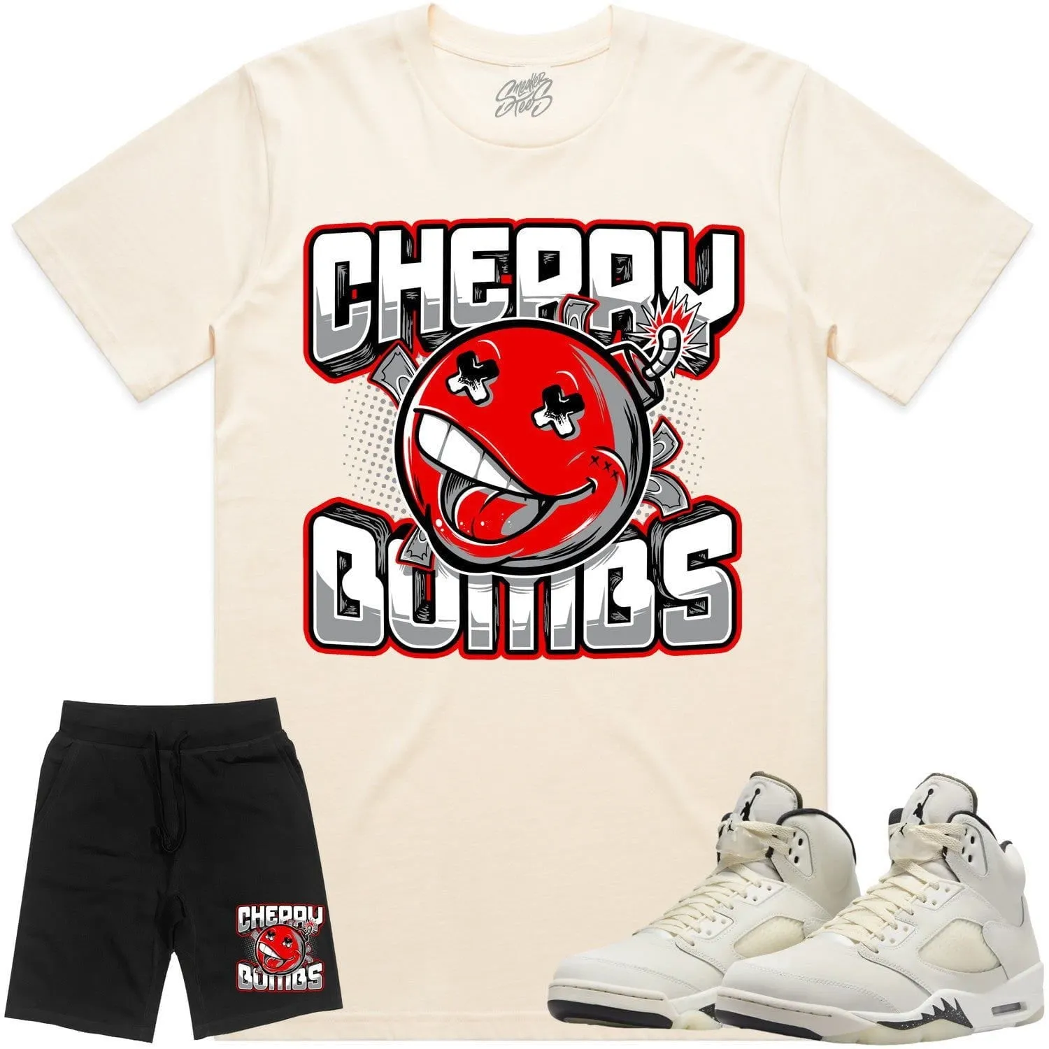 Jordan 5 Sail 5s Sneaker Outfit - RED CHERRY BOMBS