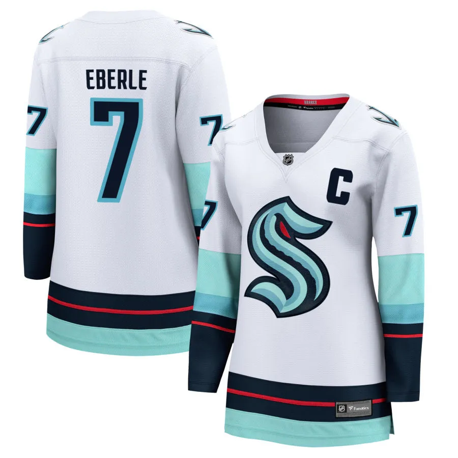 Jordan Eberle Seattle Kraken Fanatics Branded Women's Away Breakaway Jersey - White