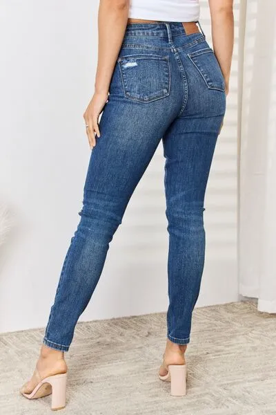 Judy Blue High Waist Distressed Slim Jeans (Online Exclusive)