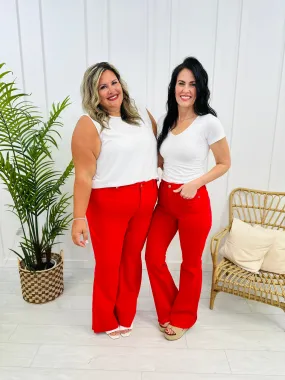 Judy Blue Loving You Was Red Tummy Control Flare Jeans in Reg/Curvy