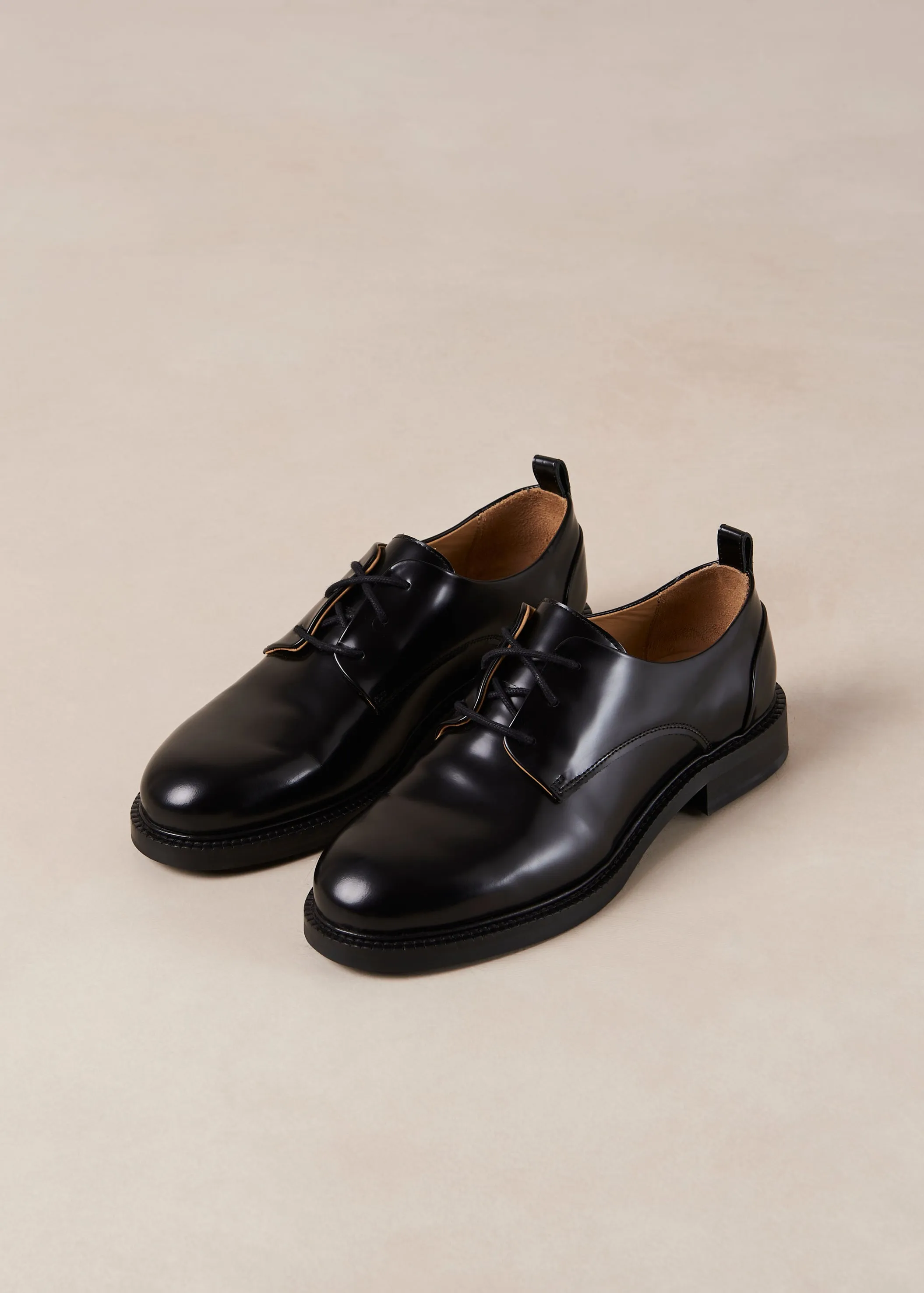 Langston Black Leather Oxfords